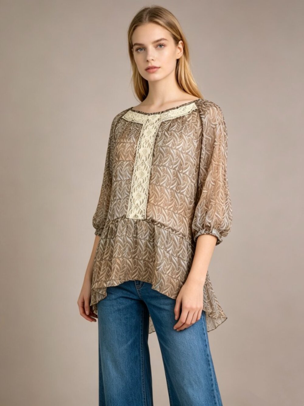 NWOT Johnny Was 4 Love And Liberty Silk Tunic Blouse or Cover Up Sz S